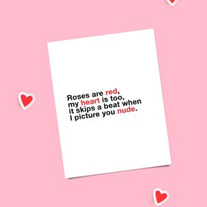 Lustige freche Valentinstag Karte | Rosen sind rot Sexy & Rude Liebeskarte