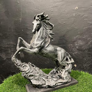 Antique Horse Sculpture, Vintage Horse Figurine, Collector&#39;s Item, Equestrian Decor, Classic Wooden Statue, Horse Lover Gift