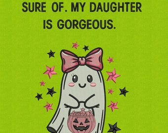 Daughter Ghost Girl Halloween Embroidery Design (Digital Download