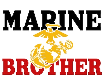 Proud Marine Brother SVG PNG JPG | U.S. Military Family Support Design