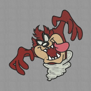 Wzór haftu Taz: Rysunek diabła tasmańskiego (PES DST Instant Download)