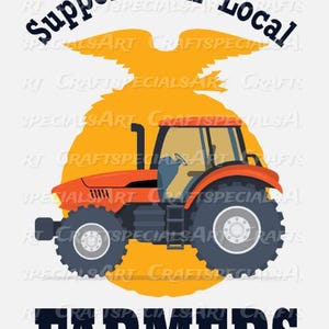 Soutenez les agriculteurs locaux SVG : graphique de tracteur et d&#39;aigle (téléchargement numérique)