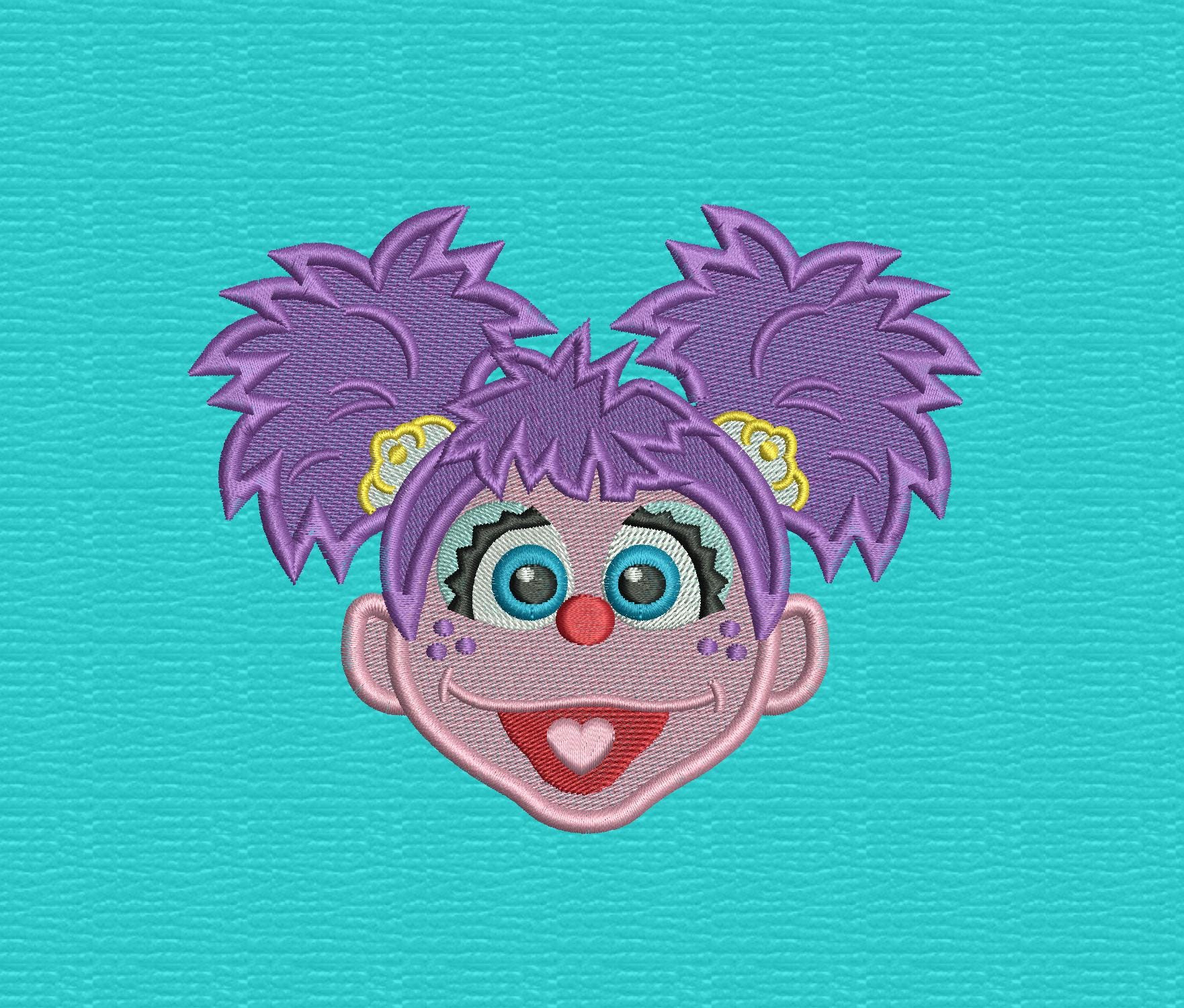Abby Cadabby Sesame street face Embroidery Design - Digital Download - Machine Embroidery - Multiple formats