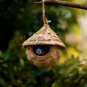 thumbnail image 2 of Handcrafted Wooden Hummingbird House - Outdoor Garden, Patio, Balcony Hanging Decor 2 of 12