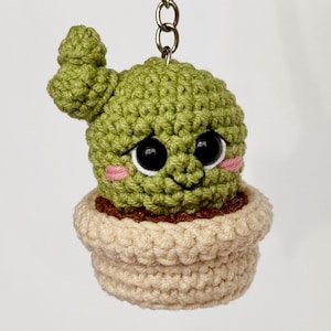 Crochet cacti keychain Amigurumi cactus Crochet cactus Crochet plant Mini cactus crochet Cactus in a pot Flower pot cactus lover gift