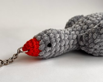Crochet keychain gray goose Handmade mini crochet keyring Cute crochet keychain Plush keychains Crochet bird Amigurumi goose plushie gift