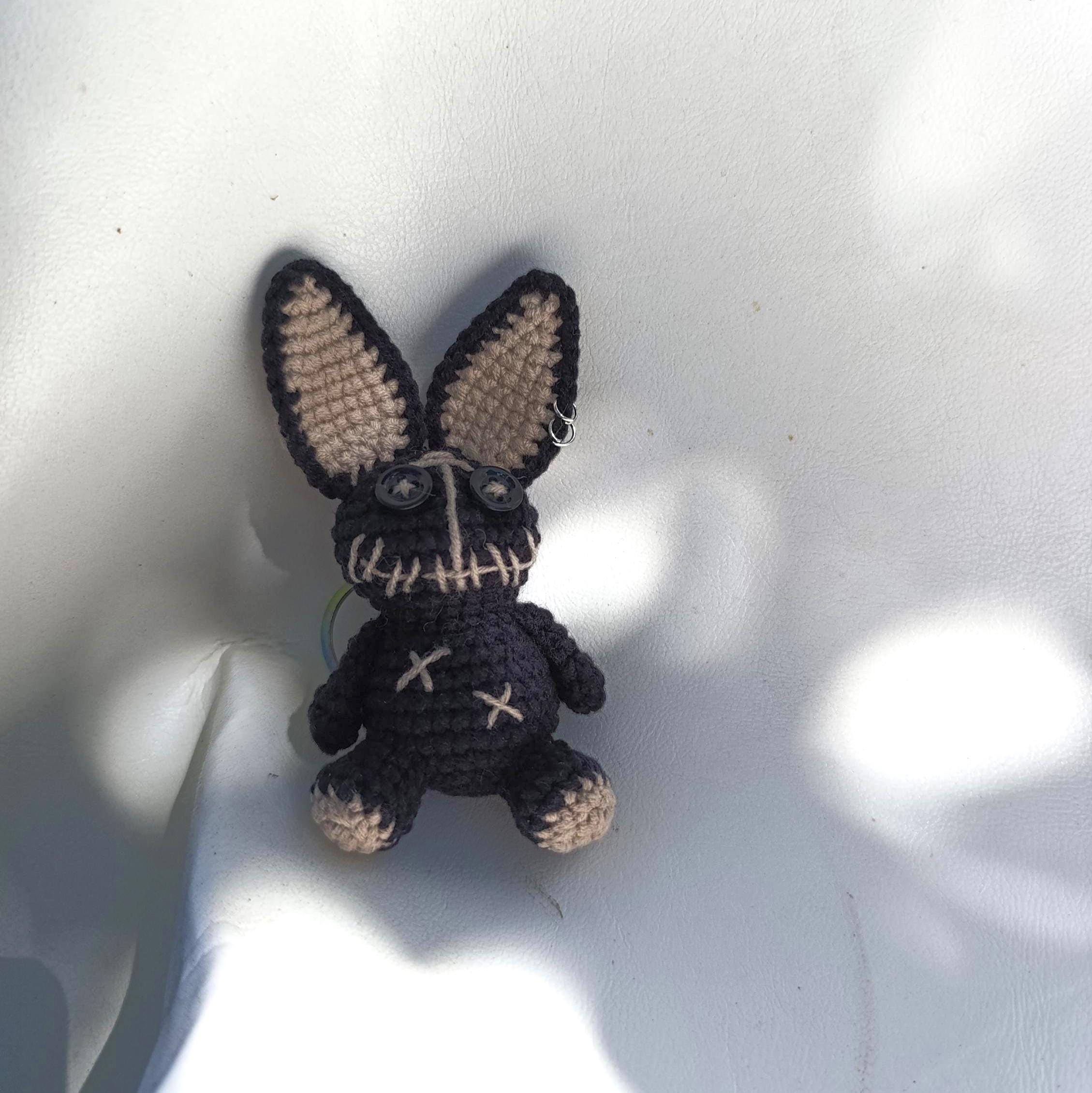 Crochet Voodoo Bunny Keychain: Gothic Amigurumi Plush Bag Charm - Etsy
