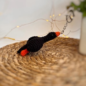 Crochet goose keychain Handmade mini crochet black goose keyring Crochet amigurumi goose Cute crochet keychain Crochet bird Handbag charm