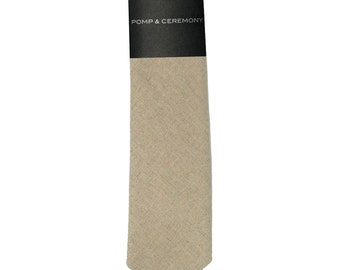 Gravata de linho natural, detalhes Liberty