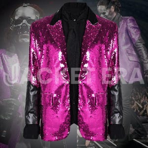 Inspired by Ghost Band Papa Emeritus Cosplay Ghost Rite Here Rite Now 2024 Iconic Concert Outfit Costume | Purple Blazer Cosplay