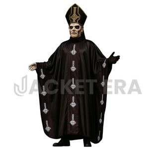 Ghost Band Papa Emeritus Robe |  Papa V Rite Here Rite Now Cloak | Papa Emeritus Cape Cosplay Costume