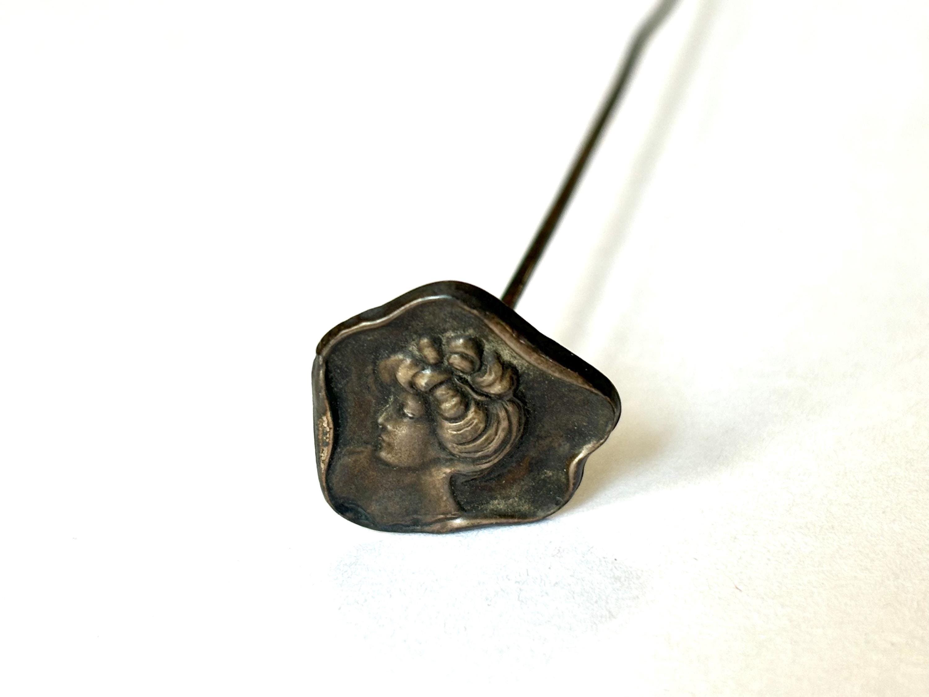 Antique STERLING Hatpin Victorian Coin Turned Into Hat Pin 1860s-90s‎ Sterling Hatpin - Etsy main image 4