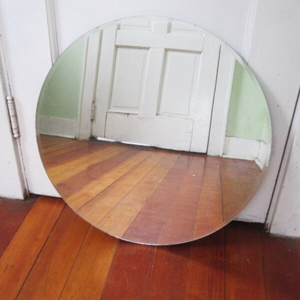 Vintage Frameless Beveled Mirror