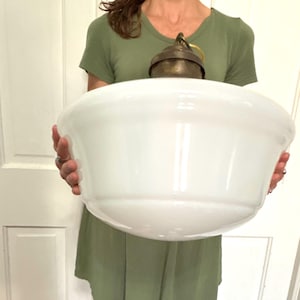 Original Antique Ceiling Light Fixture w Milk Glass Shade