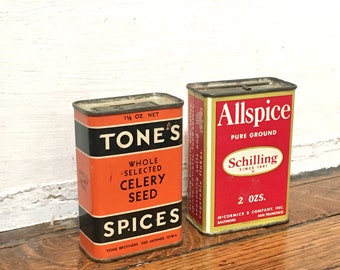 Two 1950s Spice Tins