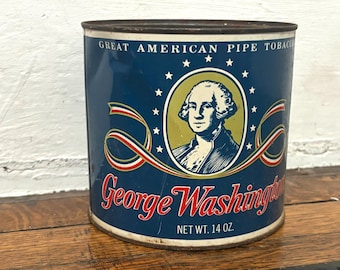 george washington pipe tobacco can Antique Cut Plug Tin Absolute Auctions & Realty