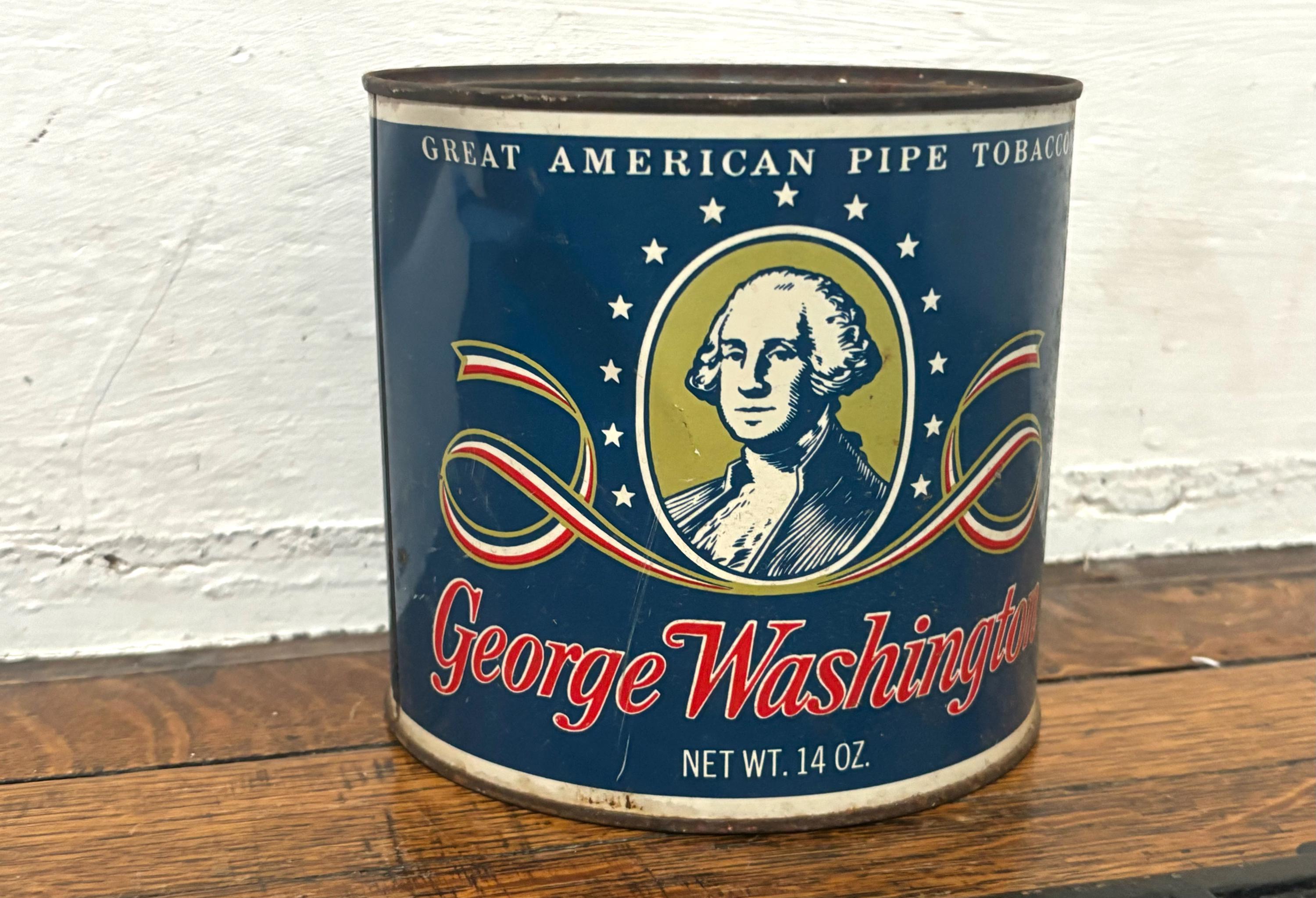 george washington tobacco tin Vintage Cut Plug With Handle GEORGE WASHINGTON Pipe Tobacco Tin