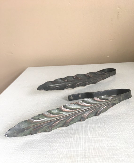 Set Of Three Art Deco Curtain Rod Holder Hardware Image 0