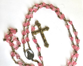 Vintage Rosary from metal and Glass