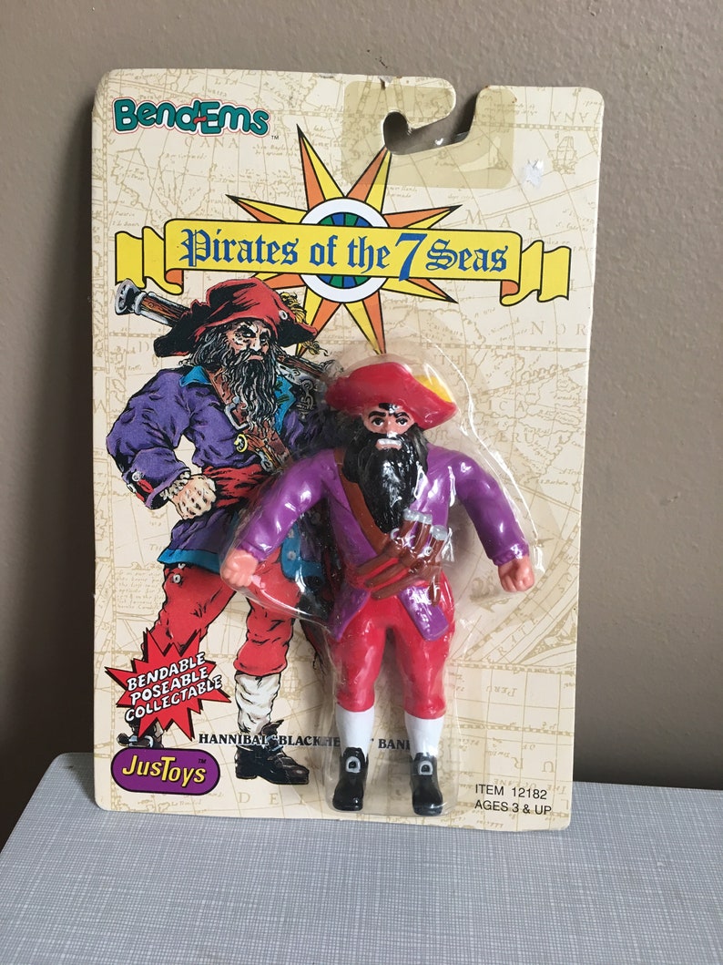 Samson Finn Justoys Just Toys Bend-Ems 1992 NOS 5/" Pirates of the 7 Seas