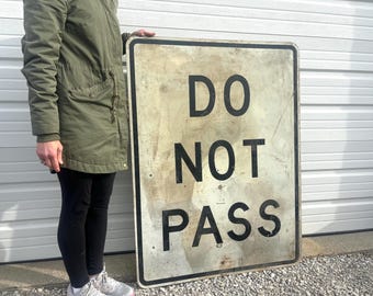 Huge Vintage No Passing Zone Sign - Etsy
