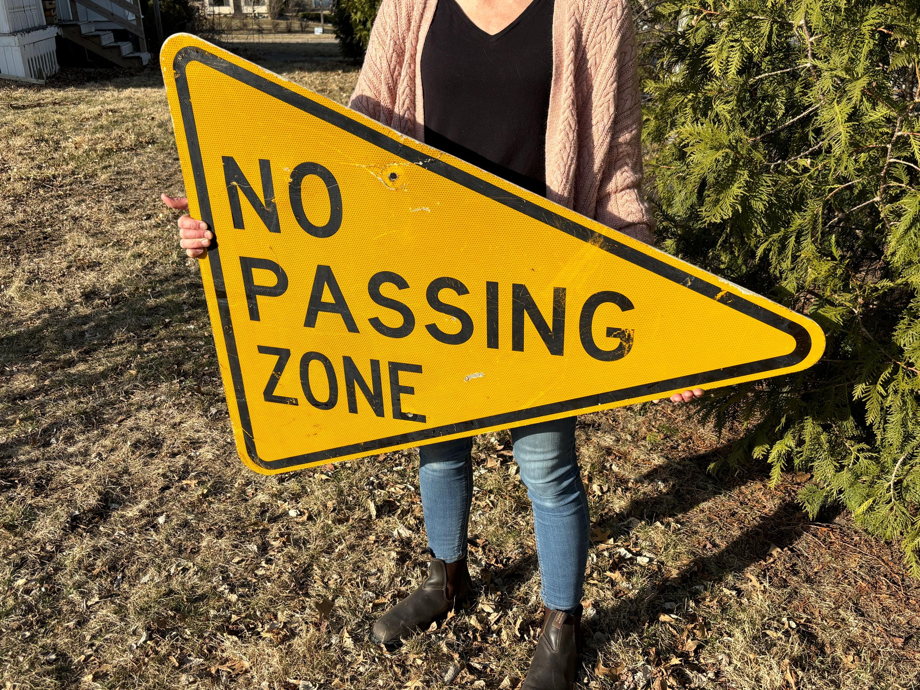 Huge Vintage No Passing Zone Sign - Etsy