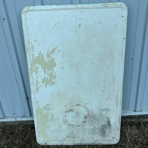 Vintage Porcelain Enamel Table Top For repurpose or Assemblage