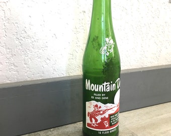 Vintage Glass Mt Dew Soda Bottle