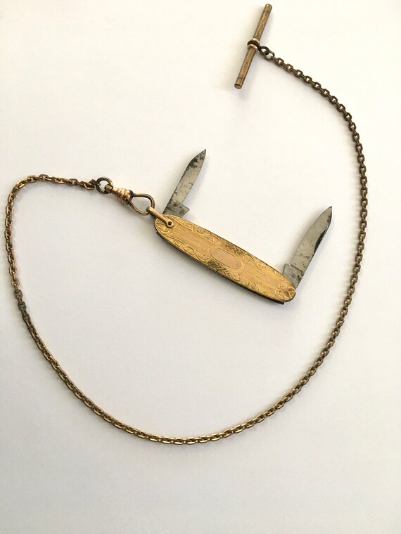 Antique Pocket Watch Knife Fob Gem