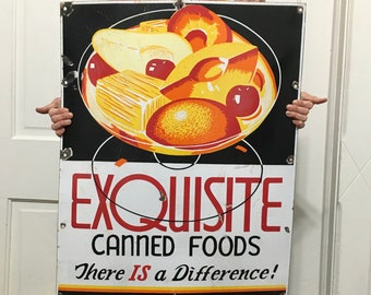 Antique Porcelain Canned Food Sign