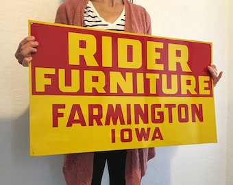 Old Metal Rider Furniture Sign