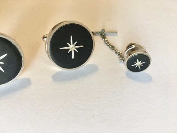 Vintage MCM Tie Clip and Cuff Links Set - image 5