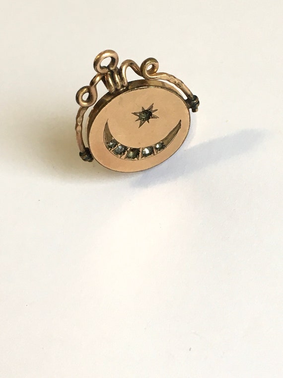 Antique Locket w Crescent Moon and a Star