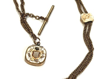 Antique Pocket Watch Locket Fob and Slide