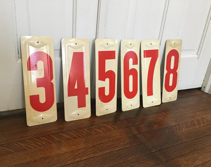 Pile of Vintage Metal Number Signs Etsy