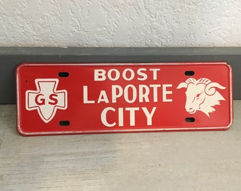 La Porte City Vintage Booster License plate