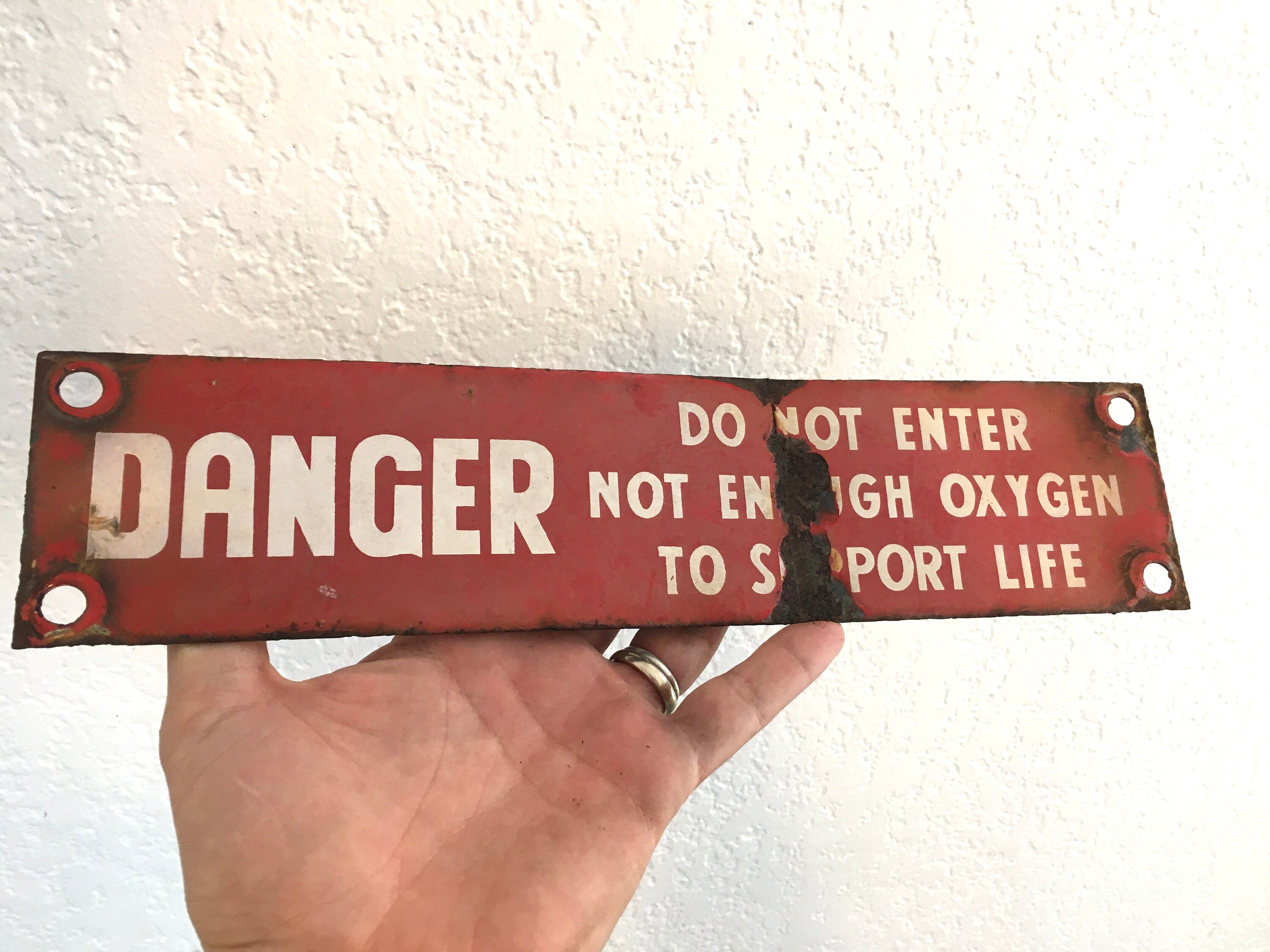 Vintage USA Enamel Sign Danger Unsafe Water ホーロー サイン Vintage USA Enamel Sign Danger Unsafe Water ホーロー サイン