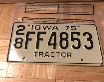 Vintage Unissued New Old Stock Tractor License Plate