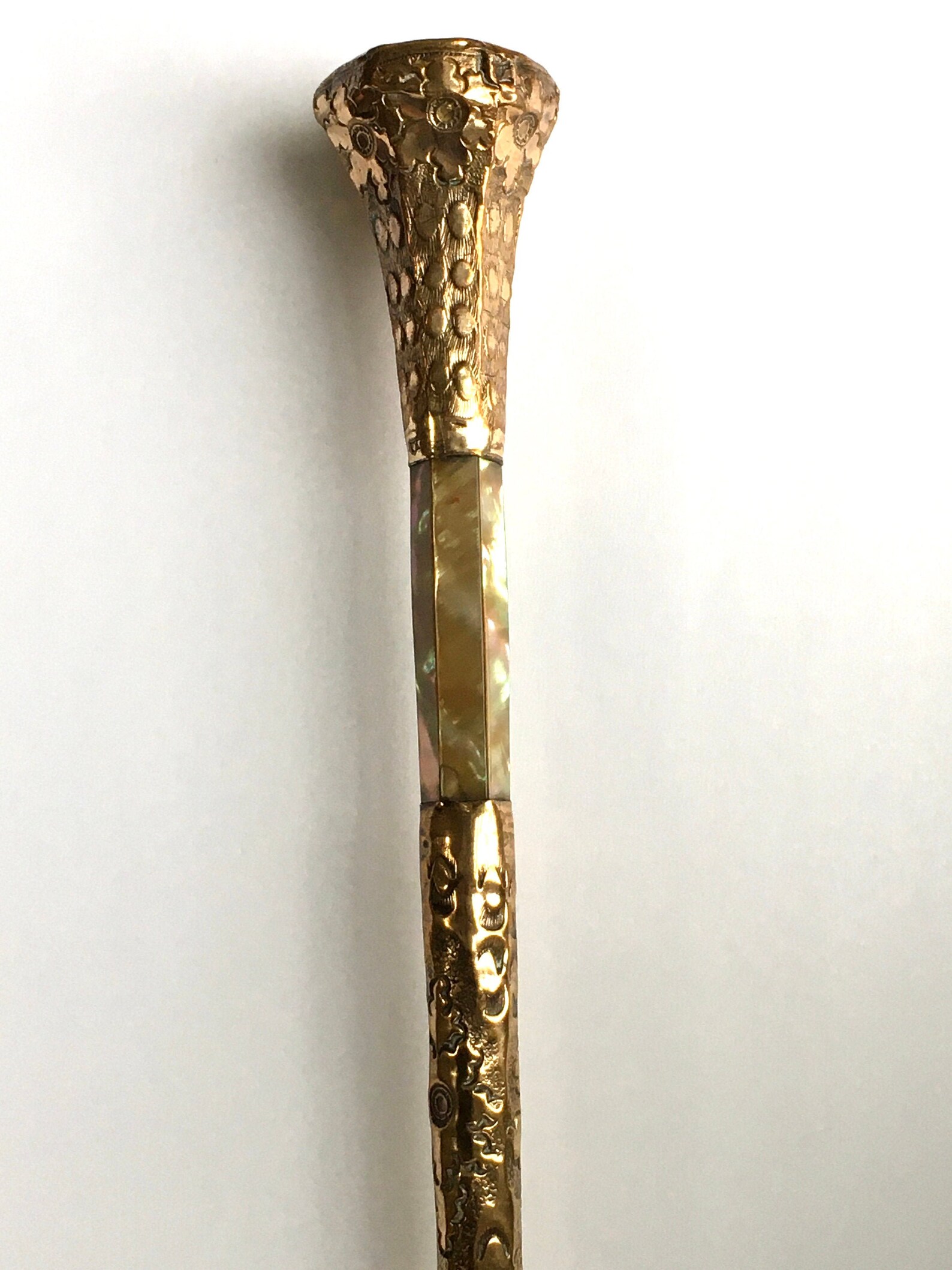 Antique Cane w gold and mother of pearl Handle Etsy