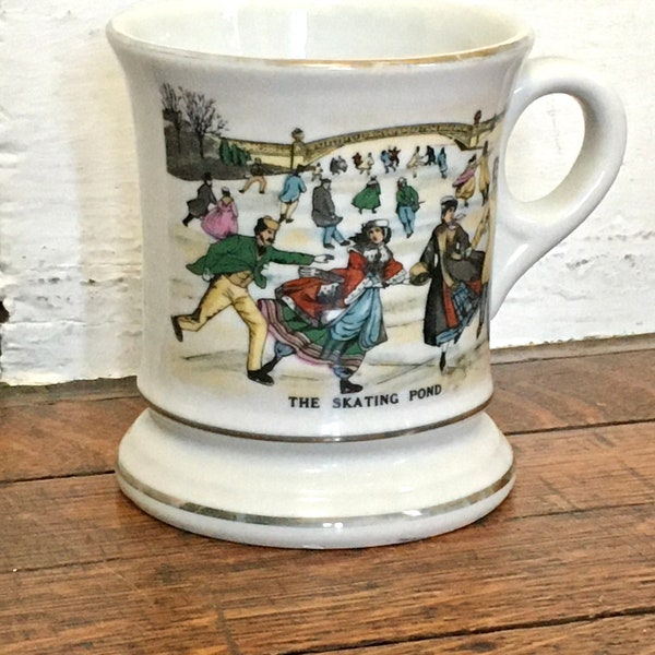 Vintage Shaving Mug - Ice Skating Pond