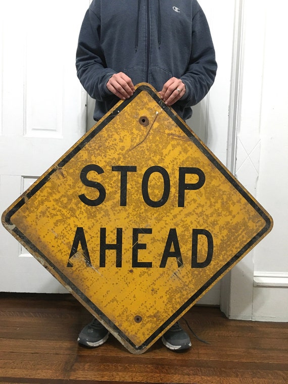 Stop Ahead Sign On Road