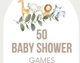 50 Baby Shower Games Printable Bundle | Fun Baby Shower Activities PDF | Gender Neutral Party Games | Instant Download
