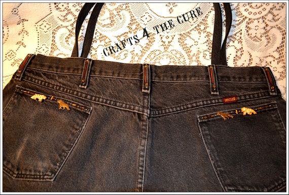 Tiger-safari Themed Black Denim Jeans 
