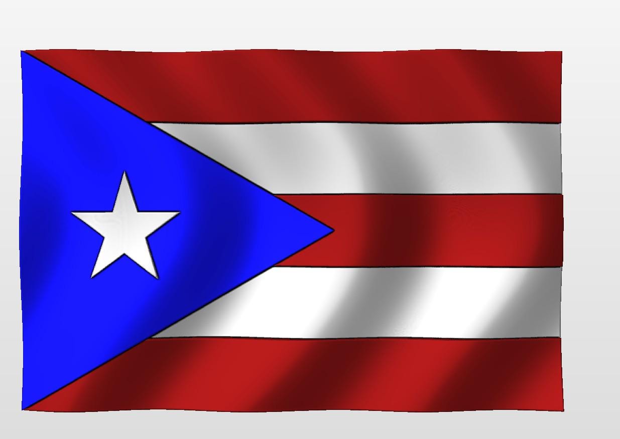 3D Wavy Puerto Rico Flag (pattern 9) CNC Files | Stl | Crv3d | 3D Model ...