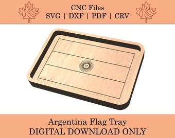 Argentinië vlaggenlade CNC-bestanden | Svg | Dxf | Pdf | Crv | De Argentijnse Republiek | Buenos Aires | Córdoba | La Plata | Santiago del Estero