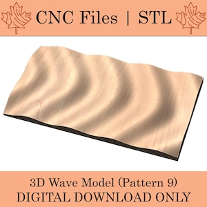 3D Wave Model (Pattern 9) | STL |  CNC Files | 3D Model | Wavy Flag | 3D Relief | 3D Printer | CNC Router Wave Design