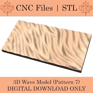 May include: 3D wave model, pattern 7, digital download only, CNC files, STL files, beige and brown, wavy surface