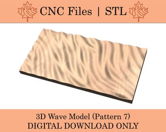 May include: 3D wave model, pattern 7, digital download only, CNC files, STL files, beige and brown, wavy surface