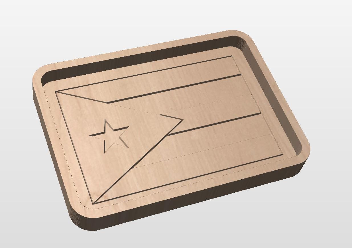 Puerto Rico Cnc Router File Puerto Rico Flag Tray CNC Files | Svg | Dxf | Pdf | Crv | San Juan ...
