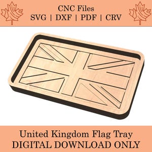 United Kingdom Flag Tray CNC Files | Svg | Dxf | Pdf | Crv | Great Britain | England | Scotland | Wales | Northern Ireland | UK | London